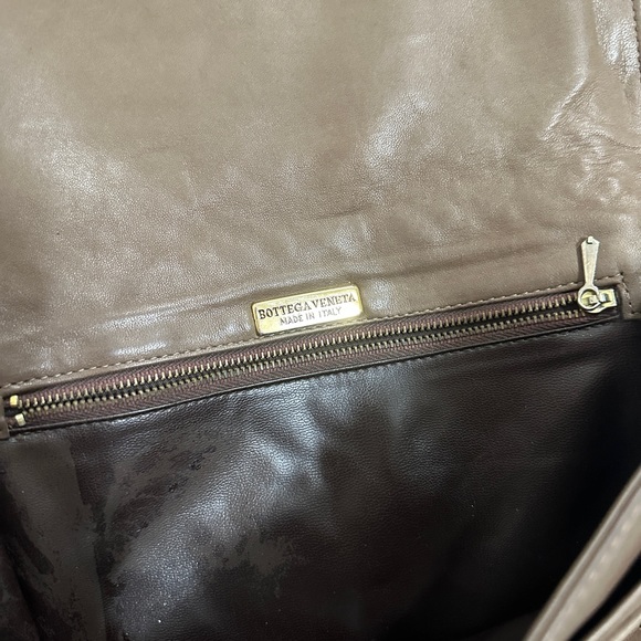 Bottega Veneta Brown Nappa Leather Intrecciato Flap Bag - Picture 5 of 6